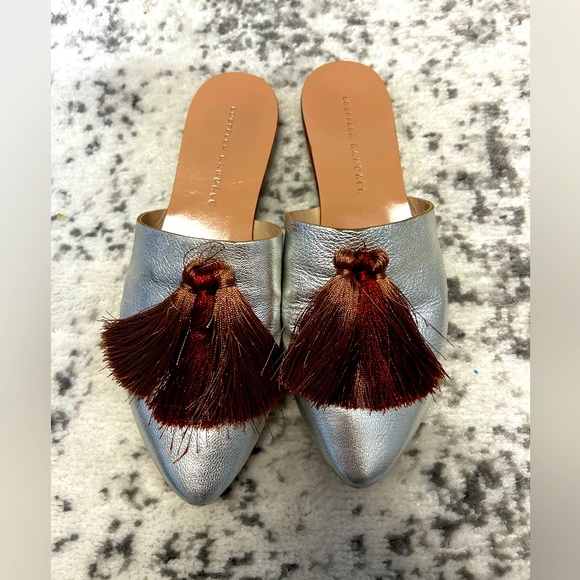 Loeffler Randall Winnie tassel metallic leather mules - Picture 2 of 6